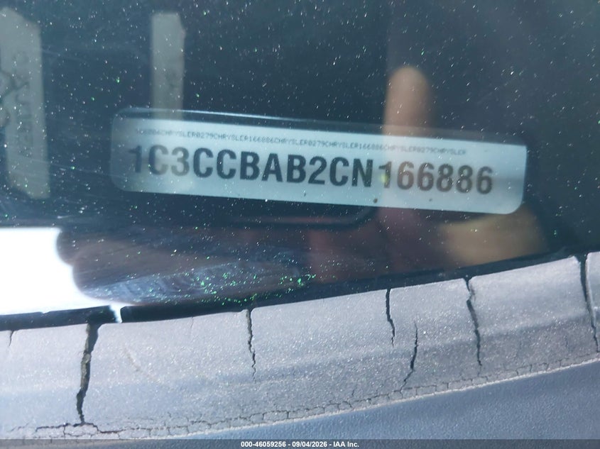 CHRYSLER 200 2012 VIN 1C3CCBAB2CN166886