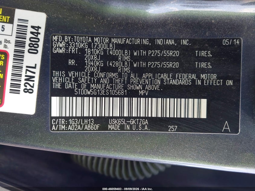 2014 TOYOTA SEQUOIA PLATINUM 5.7L V8 · Фото 9