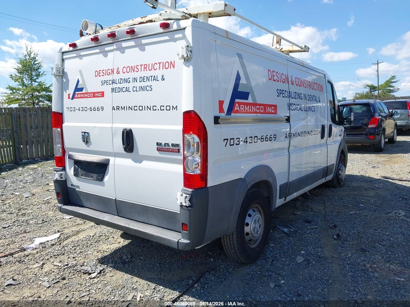 Vin: 3c6trvag2he508704, lot: 46559616, ram promaster 1500 low roof 136 wb 20174