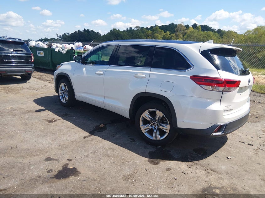 Vin: 5tdyzrfh4js282782, lot: 46560185, toyota highlander limited 20183