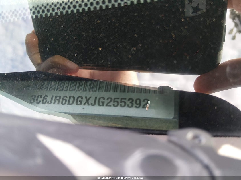 RAM 1500 2018 VIN 3C6JR6DGXJG255392