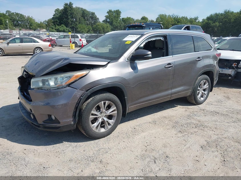 Vin: 5tdjkrfh2fs169863, lot: 46561146, toyota highlander xle v6 20152