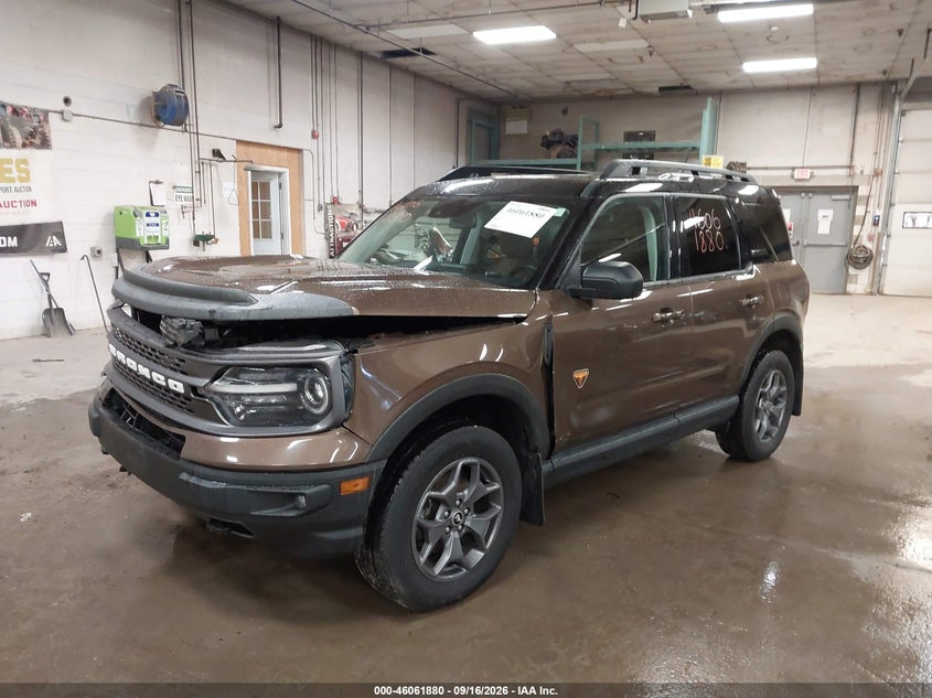 Vin: 3fmcr9d93nrd71320, lot: 46561407, ford bronco sport badlands 20222