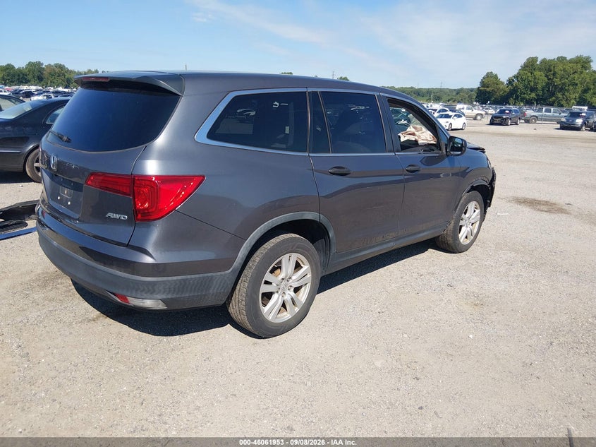 Vin: 5fnyf6h15hb103932, lot: 46561480, honda pilot lx 20174