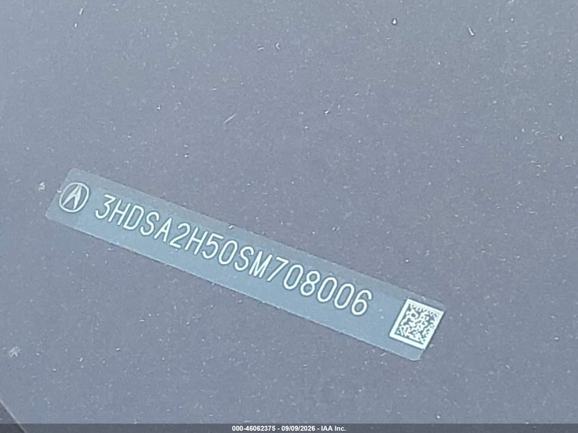 ACURA ADX 2025 VIN 3HDSA2H50SM708006