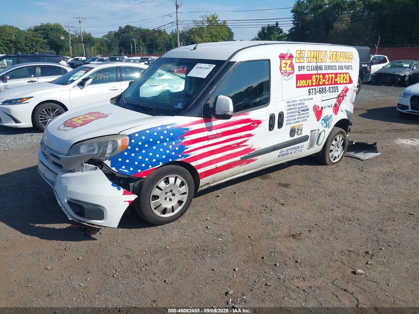 Vin: zfberfbt7g6b19165, lot: 46561982, ram promaster city tradesman slt 20162