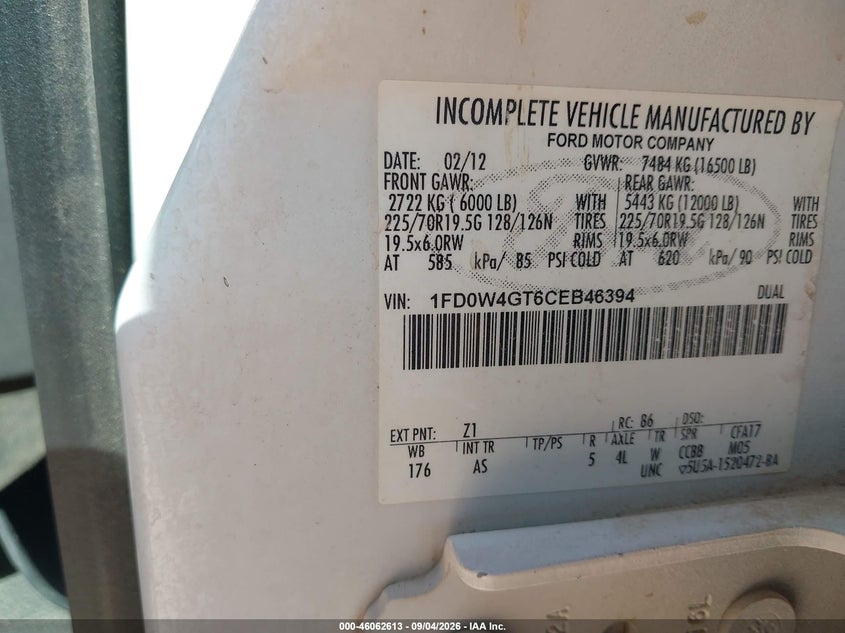 2012 FORD F450 PICKUP N/A