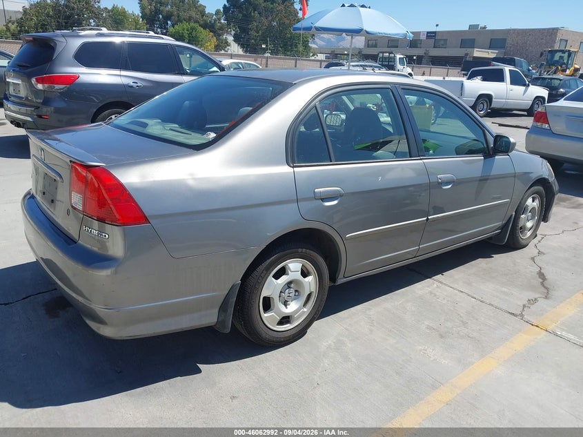 2004 HONDA CIVIC SEDAN 1.3L I-4 VVT, REGULAR , 85HP