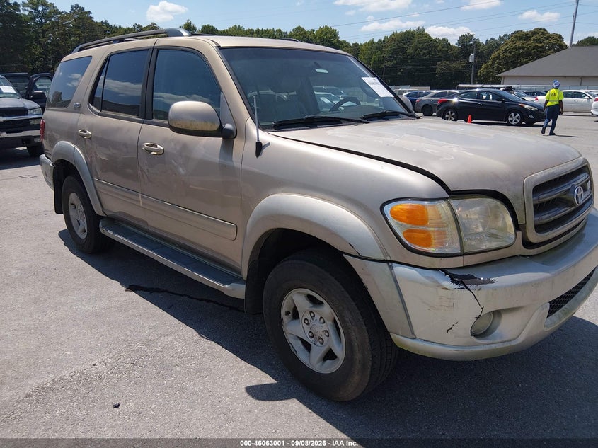2002 Toyota Sequoia Sr5 V8, Wear, IAAI, VIN 5TDZT34A62S070203