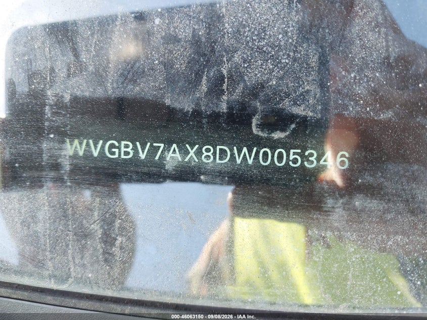 VOLKSWAGEN TIGUAN 2013 VIN WVGBV7AX8DW005346