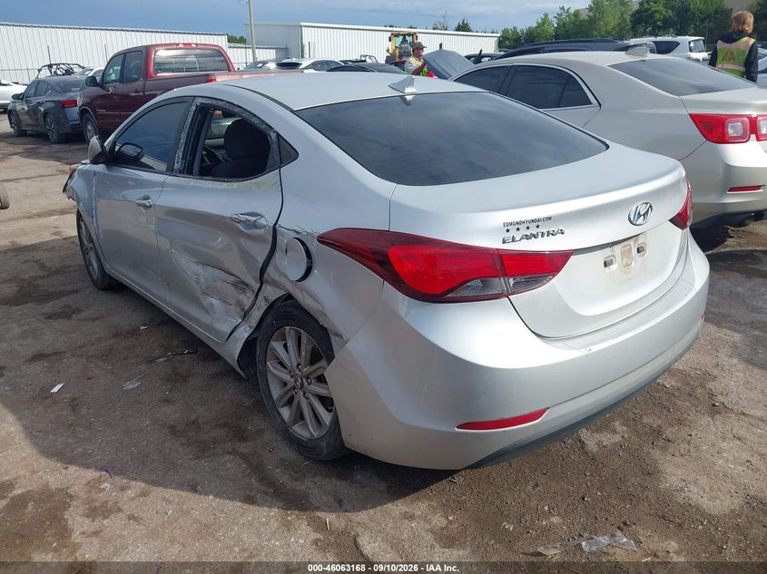 Vin: 5npdh4ae1fh627989, lot: 46562695, hyundai elantra se 20153