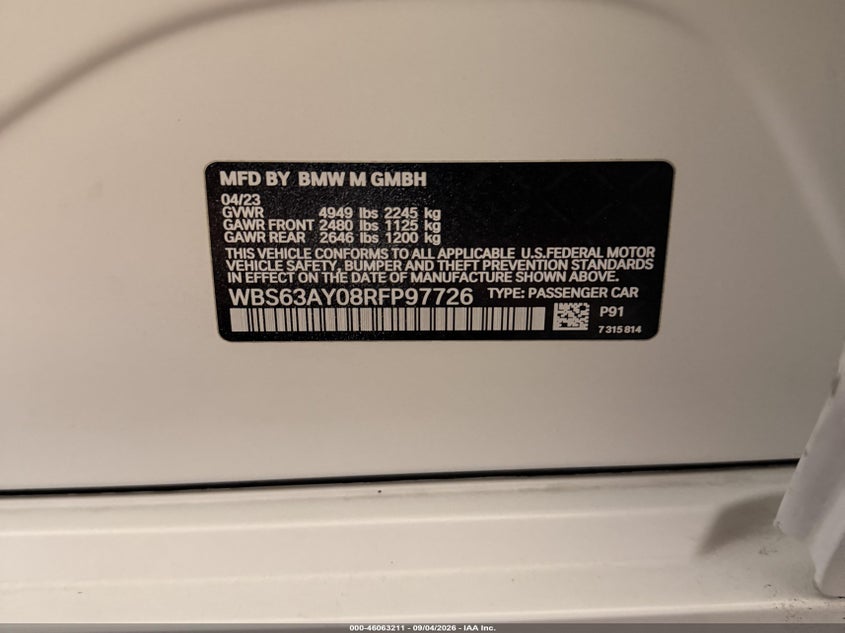 2024 BMW M3 auction photo 8