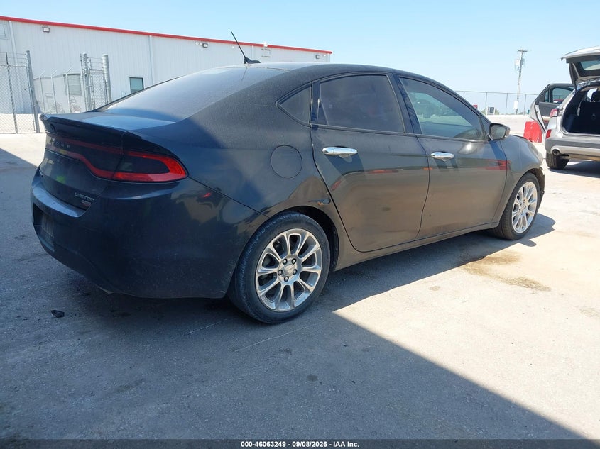 Vin: 1c3cdfch2dd143623, lot: 46562776, dodge dart limited 20134
