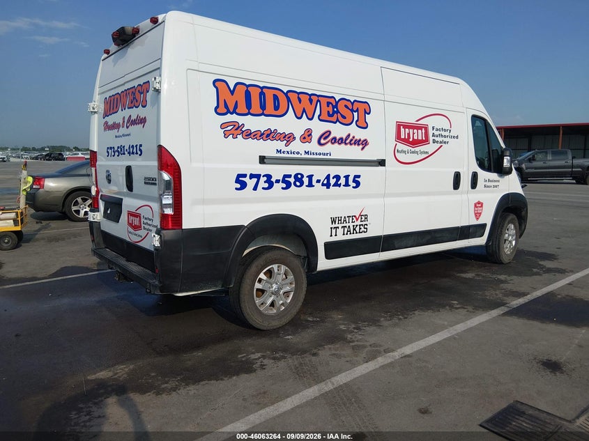 Vin: 3c6lrvdgxte150529, lot: 46562791, ram promaster 2500 slt high roof 159 wb 20264