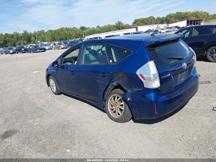 Vin: jtdzn3eu3d3275498, lot: 46563512, toyota prius v two 20133