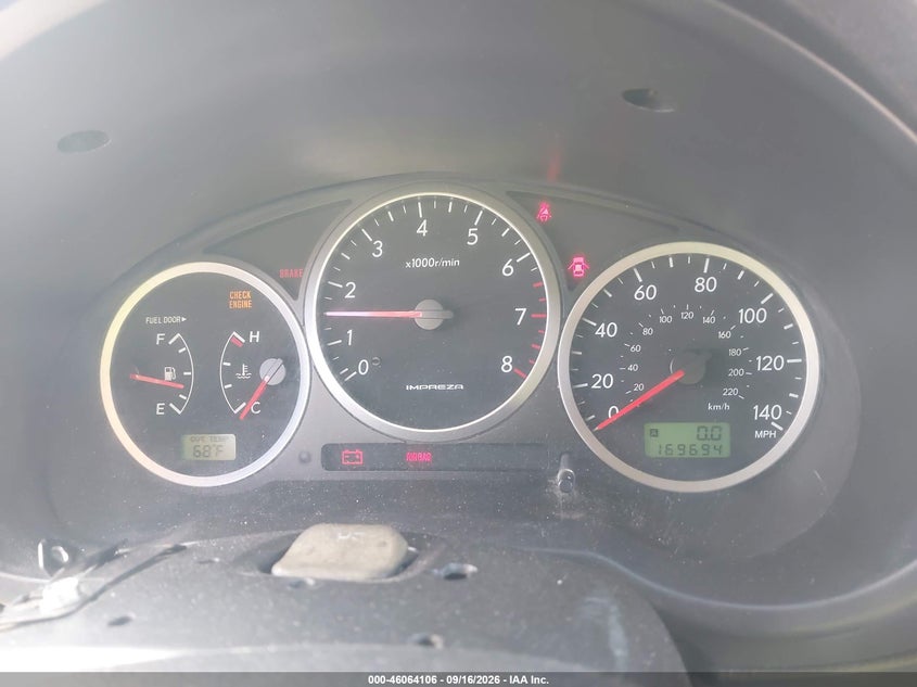 SUBARU IMPREZA 2005 VIN JF1GD29695G507103