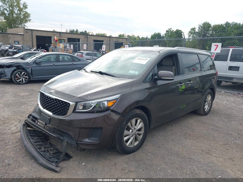 Vin: kndmb5c15g6180595, lot: 46563872, kia sedona lx 20162
