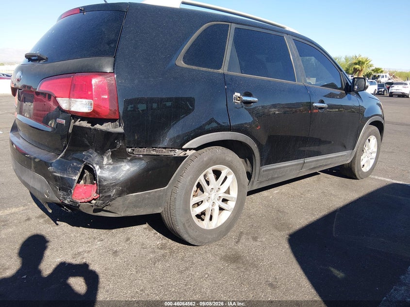 Vin: 5xykt3a61eg476537, lot: 46564089, kia sorento lx 20144