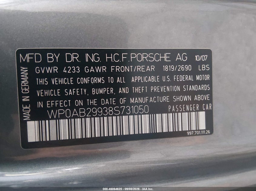 2008 PORSCHE 911 CARRERA 4S · Photo 9