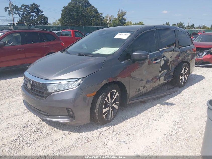 Vin: 5fnrl6h84mb033960, lot: 46564456, honda odyssey touring 20212