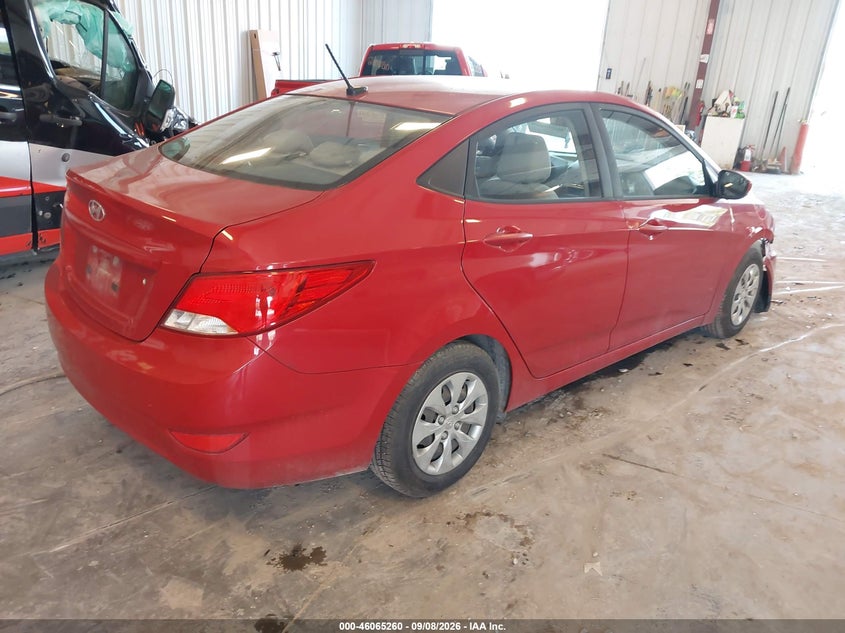 Vin: kmhct4ae9gu080130, lot: 46564787, hyundai accent se 20164
