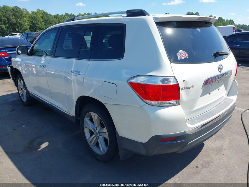 Vin: 5tdyk3eh9cs077920, lot: 46565510, toyota highlander limited v6 20123