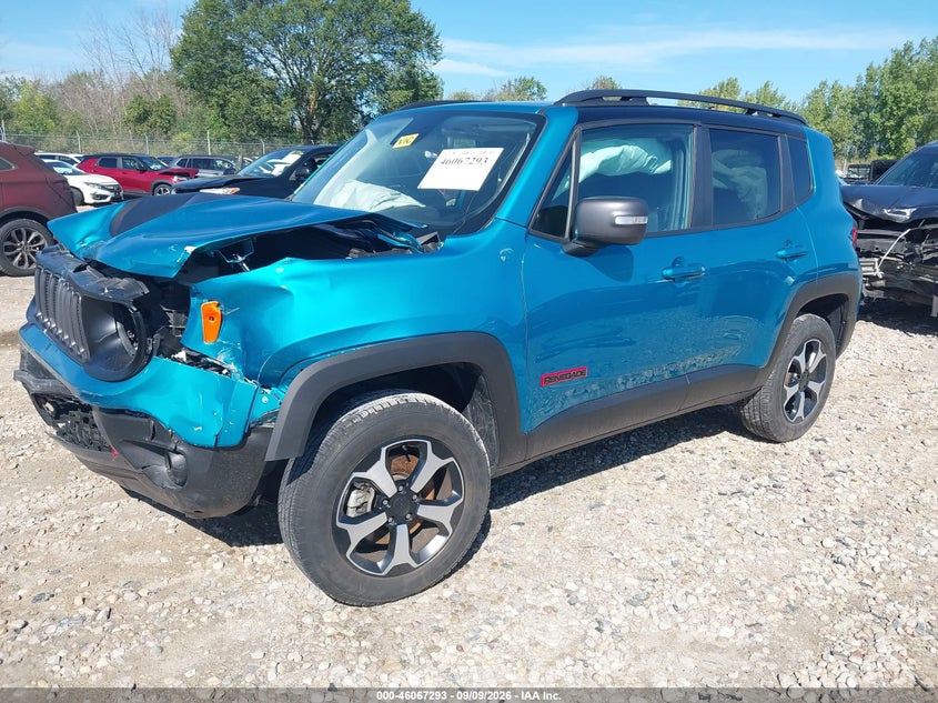 2021 Jeep Renegade Trailhawk 4X4, Удар спереди, IAAI, VIN ZACNJDC13MPN36078 — фото 2