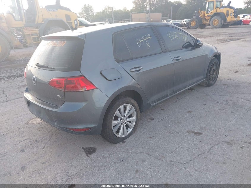 Vin: 3vw2a7au6fm049318, lot: 46566917, volkswagen golf tdi s 4-door 20154