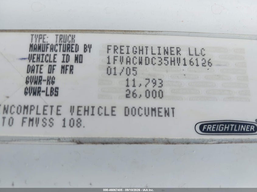 2005 FREIGHTLINER M2 auction photo 8