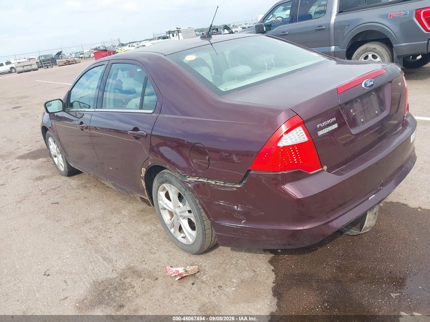 Vin: 3fahp0ha7cr365054, lot: 46567021, ford fusion se 20123