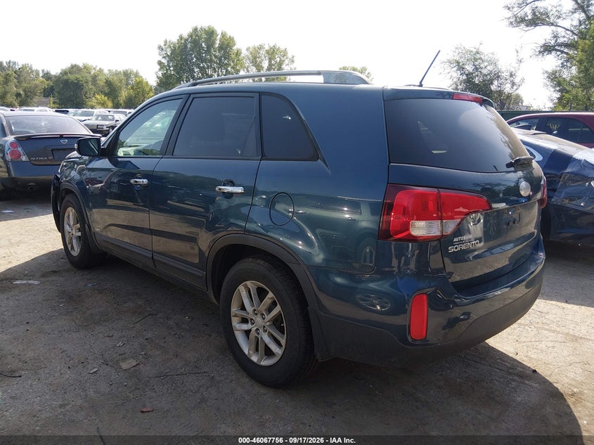 Vin: 5xyktca61fg592094, lot: 46567283, kia sorento lx 20153