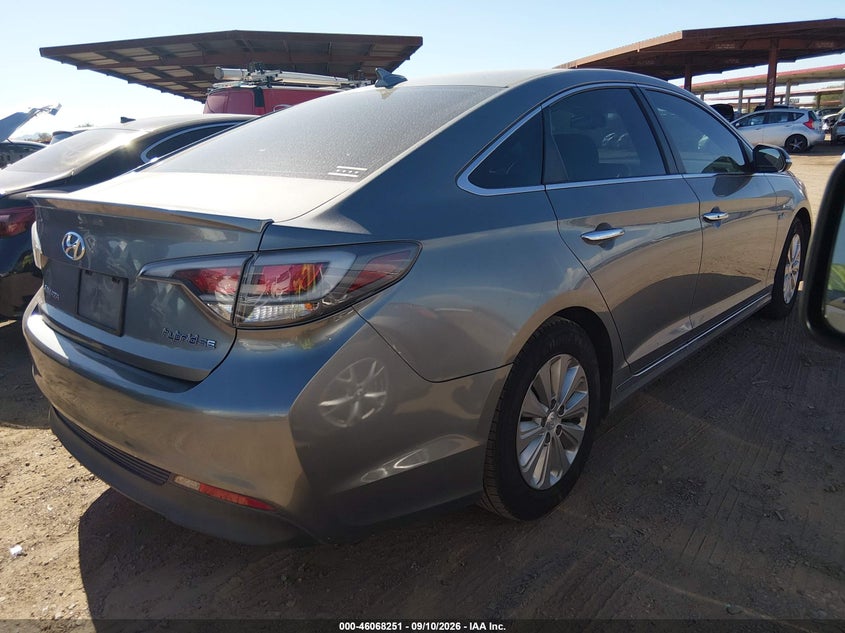 Vin: kmhe24l3xha063783, lot: 46567778, hyundai sonata hybrid se 20174