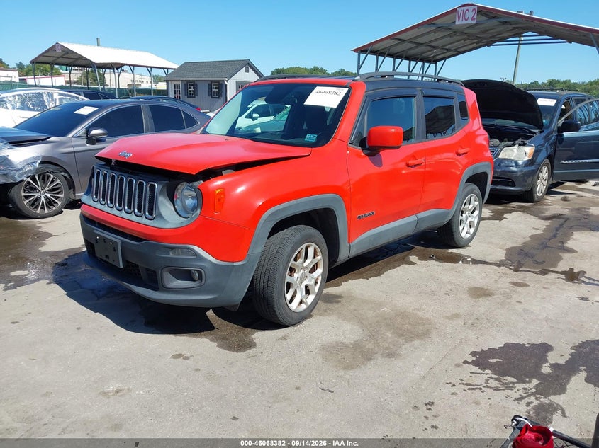 Vin: zaccjbbt8gpd05294, lot: 46567909, jeep renegade latitude 20162