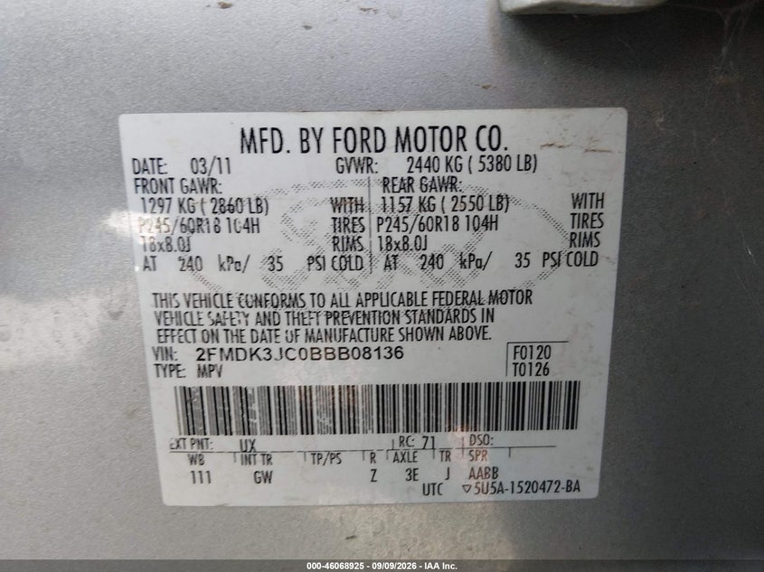 2011 FORD EDGE SEL · Фото 9