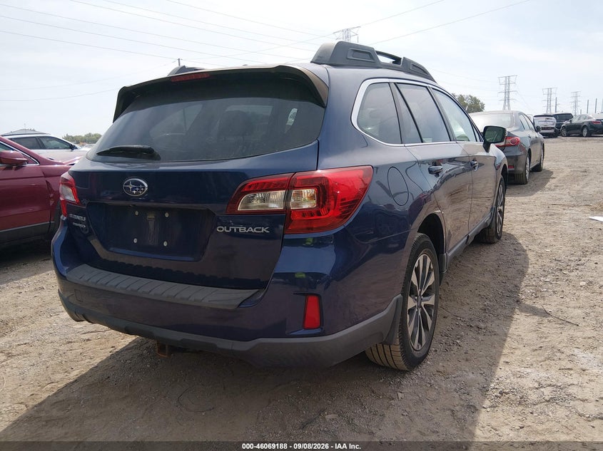 Vin: 4s4bsbnc1f3260492, lot: 46568723, subaru outback 2.5i limited 20154