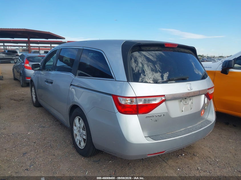 Vin: 5fnrl5h23db057706, lot: 46568935, honda odyssey lx 20133