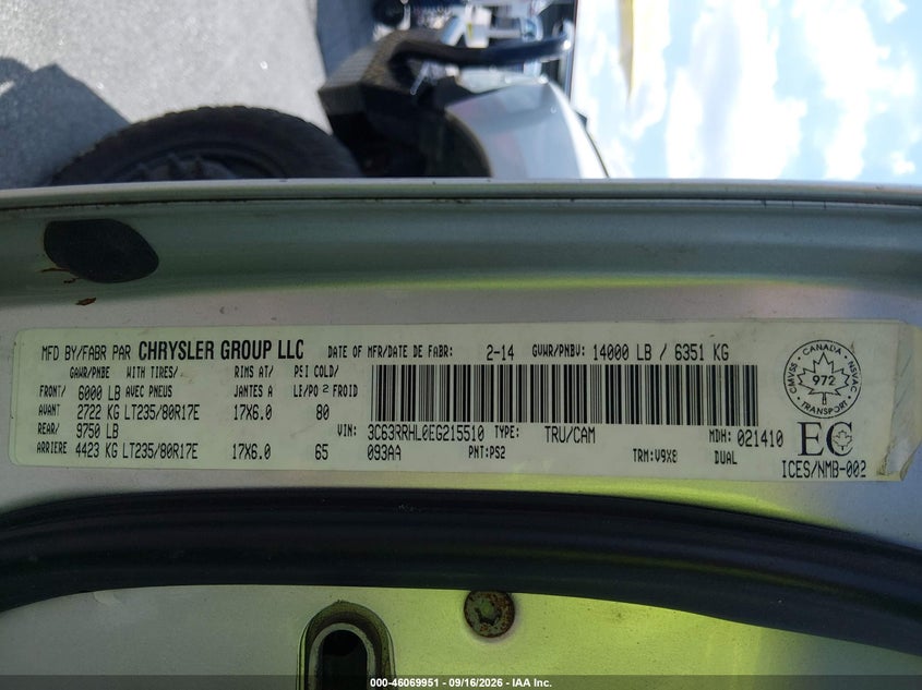 2014 RAM 3500 auction photo 8