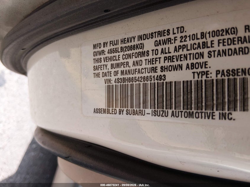 2002 SUBARU OUTBACK WAGON 2.5L H-4 REGULAR , 165HP