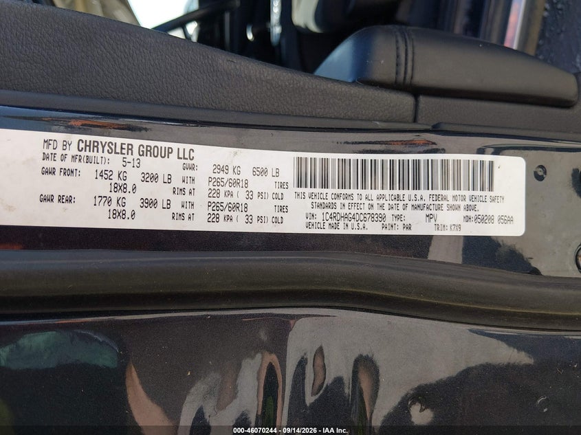 2013 DODGE DURANGO auction photo 8