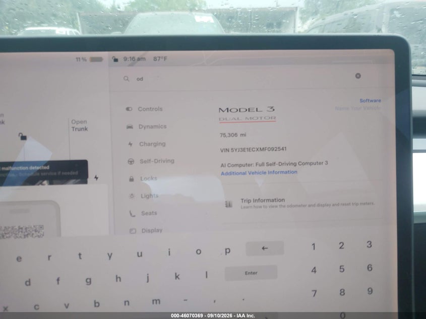2021 TESLA MODEL 3 auction photo 7