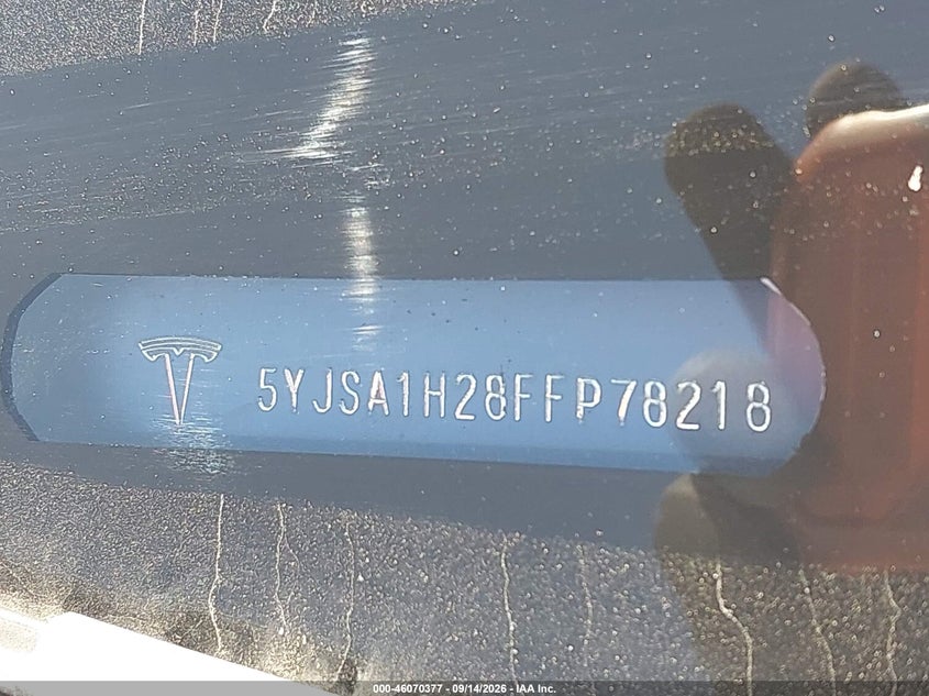 TESLA MODEL S 2015 VIN 5YJSA1H28FFP78218