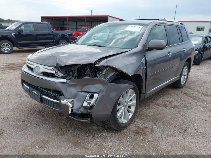 Vin: jtedc3eh7d2016310, lot: 46570046, toyota highlander hybrid limited v6 20132
