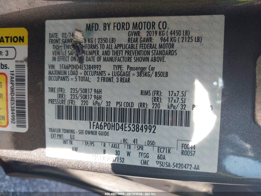 2014 FORD FUSION SE · Фото 9