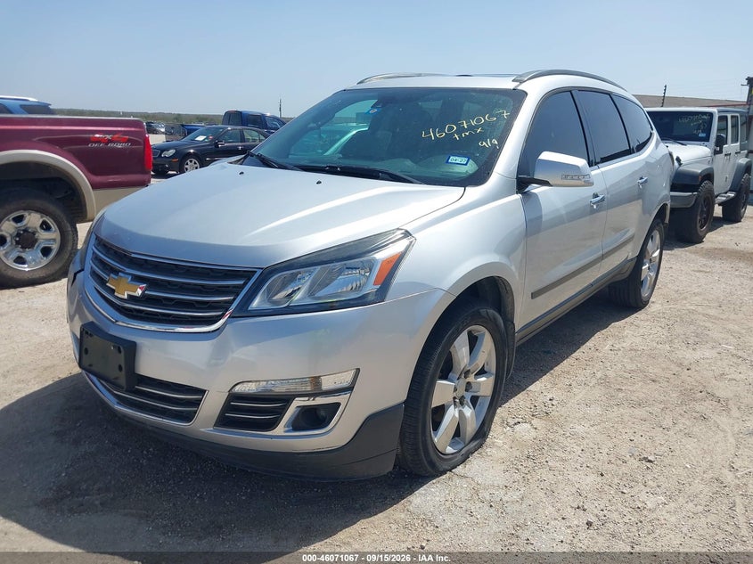Vin: 1gnkrjkd9fj358597, lot: 46570602, chevrolet traverse ltz 20152