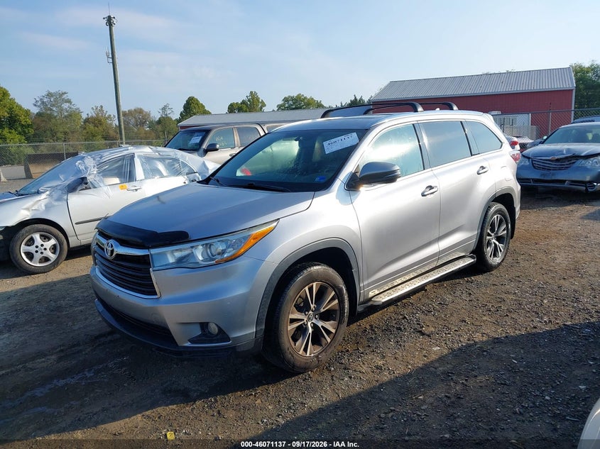 Vin: 5tdkkrfh2gs173661, lot: 46570672, toyota highlander xle v6 20162