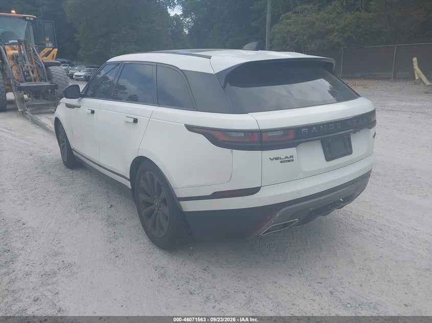 Vin: salyl2rv1ja712672, lot: 46571098, land rover range rover velar p380 se r-dynamic 20183