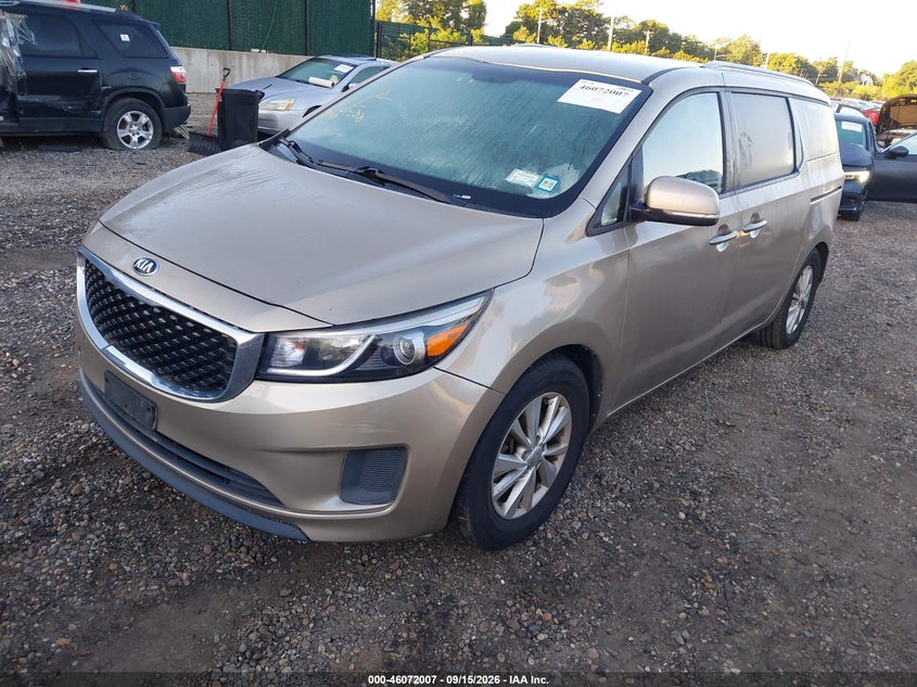 Vin: kndmb5c10f6072447, lot: 46571542, kia sedona lx 20152