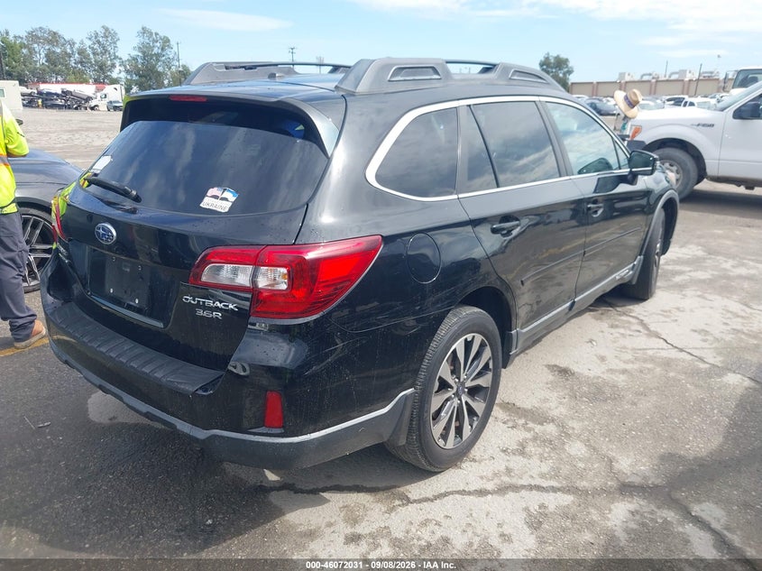Vin: 4s4bsenc5f3278561, lot: 46571566, subaru outback 3.6r limited 20154