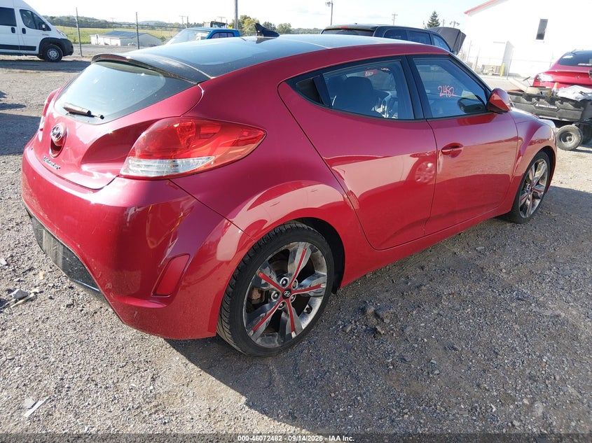 Vin: kmhtc6ad3hu322091, lot: 46572029, hyundai veloster value edition 20174