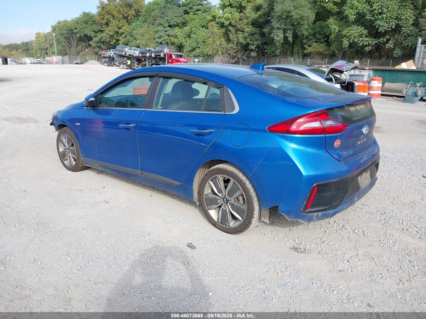 Vin: kmhc85lc9hu031157, lot: 46572215, hyundai ioniq hybrid limited 20173
